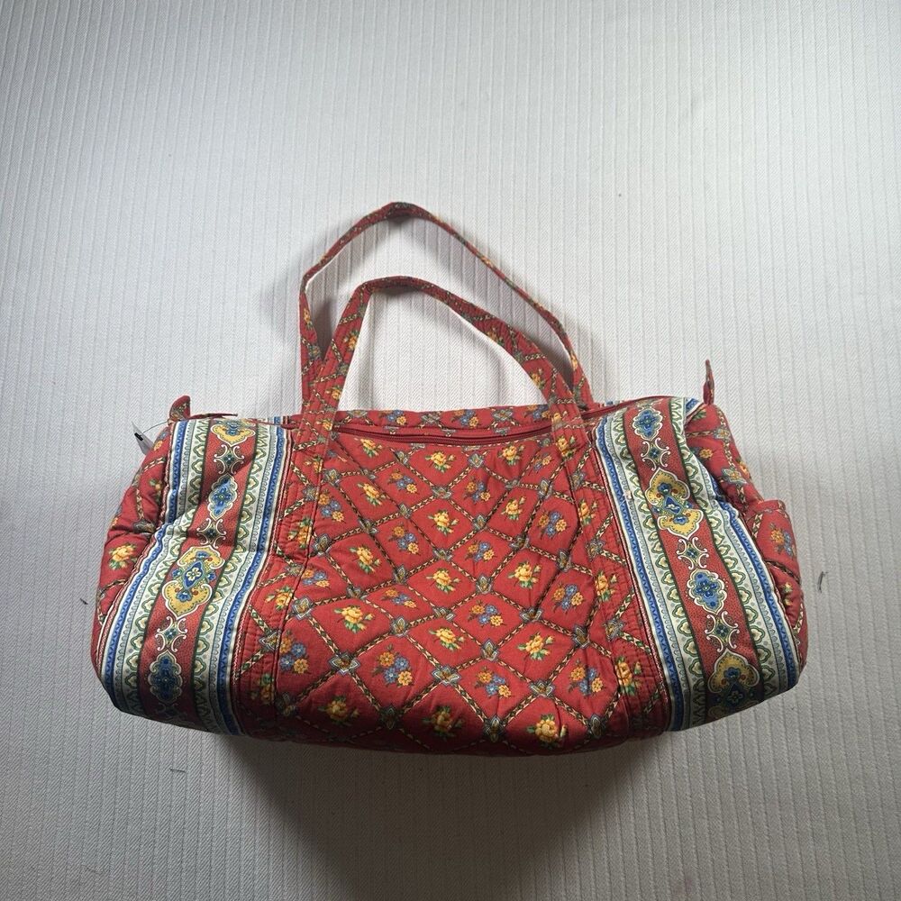 Pierre Deux French Country Quilted Duffle Bag Red Floral Paisley Vintage NWT